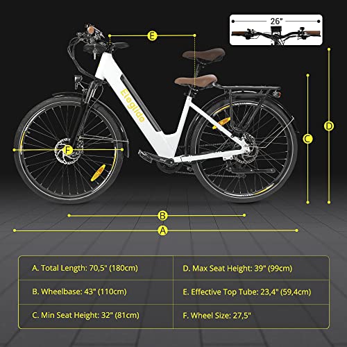 Eleglide Electric Bike, T1 Step-Thru Electric City E Bike, 27.5" Electric Bicycle Commute Trekking Bike with 36V 12.5Ah Removable Battery, LCD Display, Shimano 7 Gears System E Mountainbike for Adults - Image 8