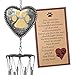 Memorial Pawprints Photo Windchime for Loss of a Beloved Pet - Sympathy Wind Chime with a Picture Heart on The Bottom - 16.5