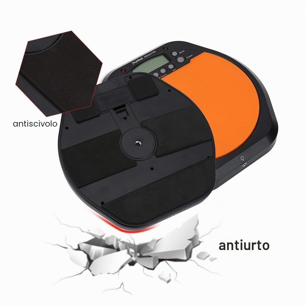 Alomejor Drum Pad Practice Training Metronomo Drum Machine con Display LCD Auricolare per Allenamento