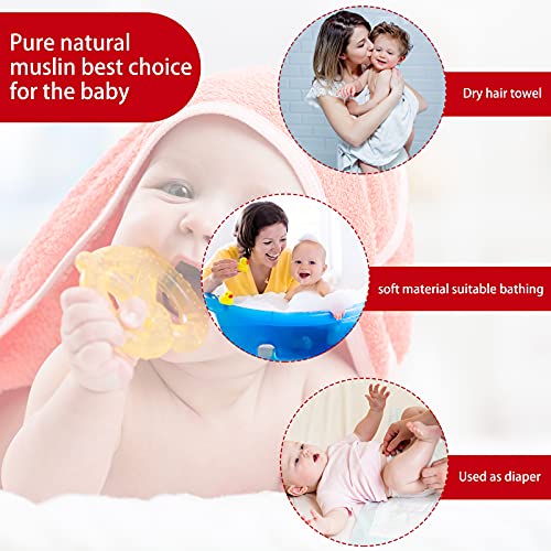 Huukeay 8 Pieces Muslin Burp Cloth Baby Bandana Drool Bibs Set Soft Baby Muslin Washcloths Adjustable Baby Scarf Bibs 6-Layer Absorbent Burp Towels For Baby Infant Newborn Teething And Drooling #TOP6