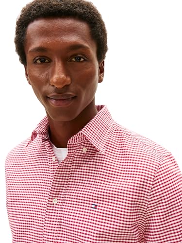 Image of Tommy Hilfiger Men's Long Sleeve Oxford Shirts in Regular Fit, Men's Button Down Shirts, Also Available in Big and Tall