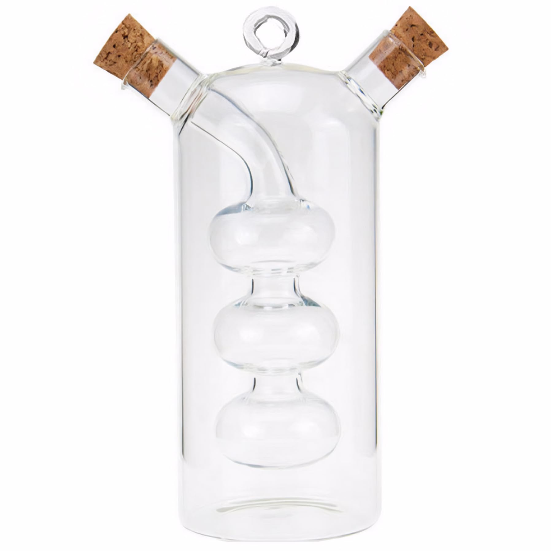 Dispensador de aceite de cocina y vinagre de vidrio, juego de convoy doble para aliños caseros