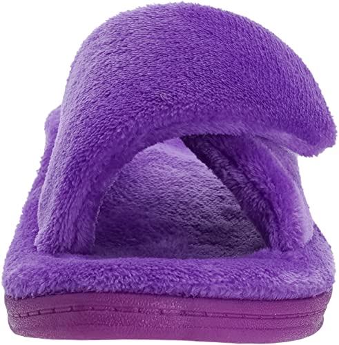 Image of WHITIN Women's Adjustable House Slippers Arch Support Orthotic Shoes for Plantar Fasciitis, Purple, 8