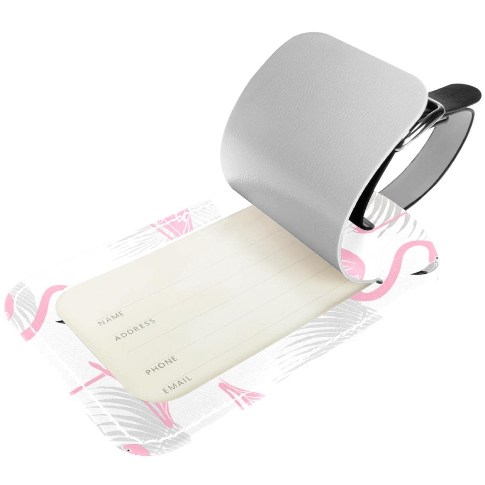 Lot De 2 étiquettes De Bagage Pour Valise, Flamant Rose Tropical