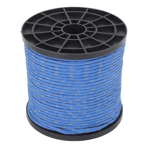 Gavigain 164ft Polyester Reflective Rope, Heavy Duty, UV Resistant, Water Resistant, for Camping, Hiking, Survival, Emergency, Rescue (Blue)