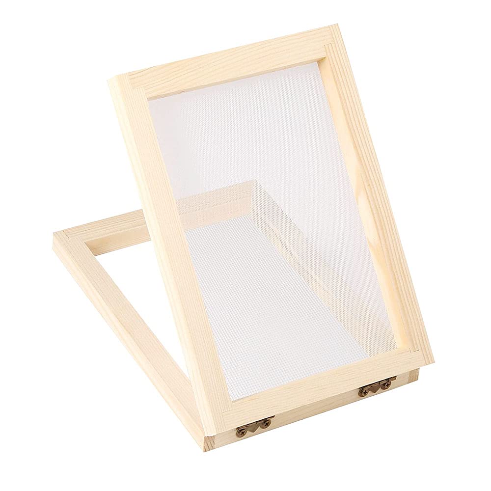CENPEK Ancient Paper Making Method Wooden Paper Making Crafting Papermaking Mould Frame Screen for DIY Handcrafts Supplies 12.5x18cm