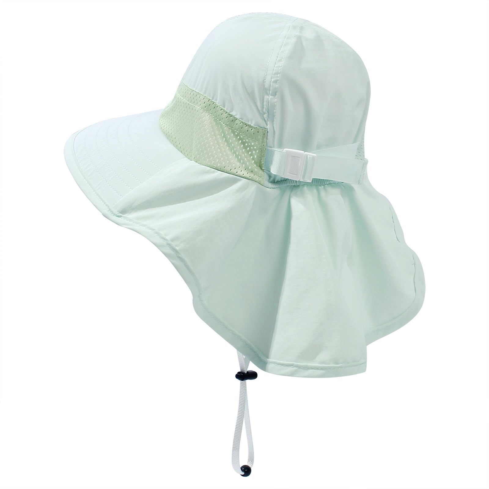 Malaxlx Baby Sonnenhut mit Nackenschutz UPF 50+ UV Schutz Breite Krempe Atmungsaktiv Sommerhut für Kinder Jungen Mädchen - 5