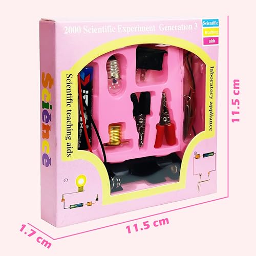 Image of VGRASSP Educational Electric Bulb Circuit Toy Set for Kids - DIY Science Experiment Kit with Light Bulb, Switch, Wires and More - Physics Learning Toy Kit - Multicolor