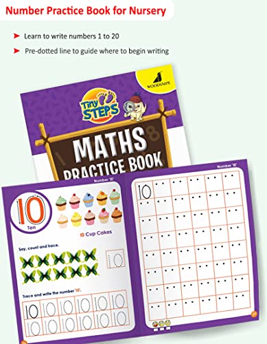 Image of Woodsnipe Alphabet & Number Practice for Preschool Ages 2 to 4 Years | Pattern Writing, Capital Letters, Number 1-20 with ample activity worksheets| Notebook Style | English-Maths Home-schooling Pack