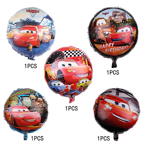 Allpick FIVE-MKC-05 5Pcs Lightning Mcqueen Cars Foil Balloons Bouquet For Kids Birthday Car Theme Party Decorations thumb #2