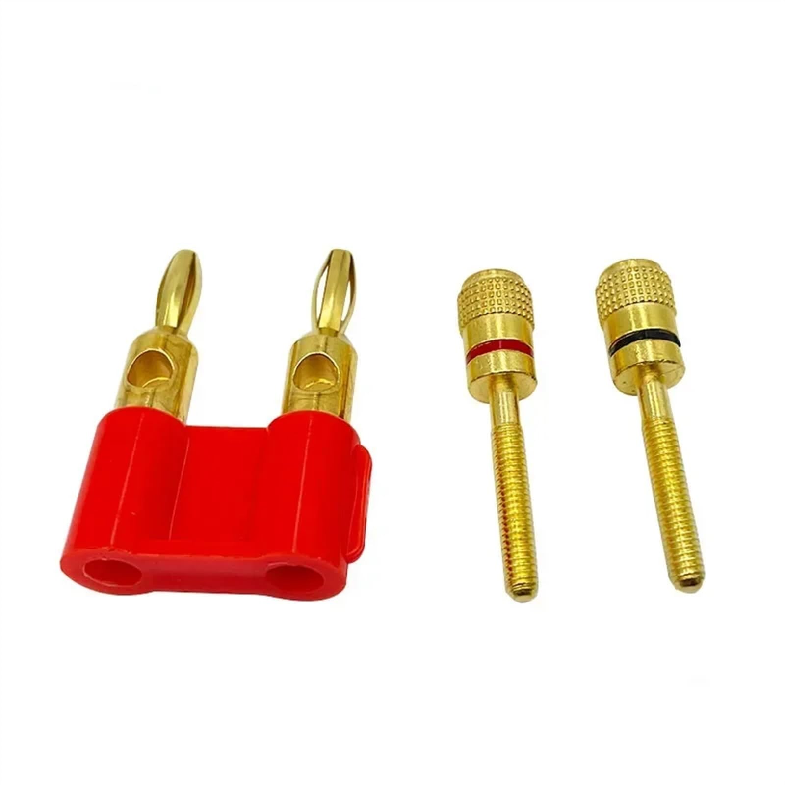 Connecteur de fiche Banane à Double rangée de 4mm, 8 pièces, Adaptateur de Prise de Haut-Parleur plaqué Or, Prise croisée à Deux Positions(8Pcs Mixed)