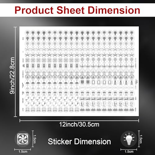 Image of 600 Silver Glow Embossed Switch Board Stickers with 60+ Icons | Luxury Vinyl Self-Adhesive Switch Covers for Lights, Fans & Appliances
