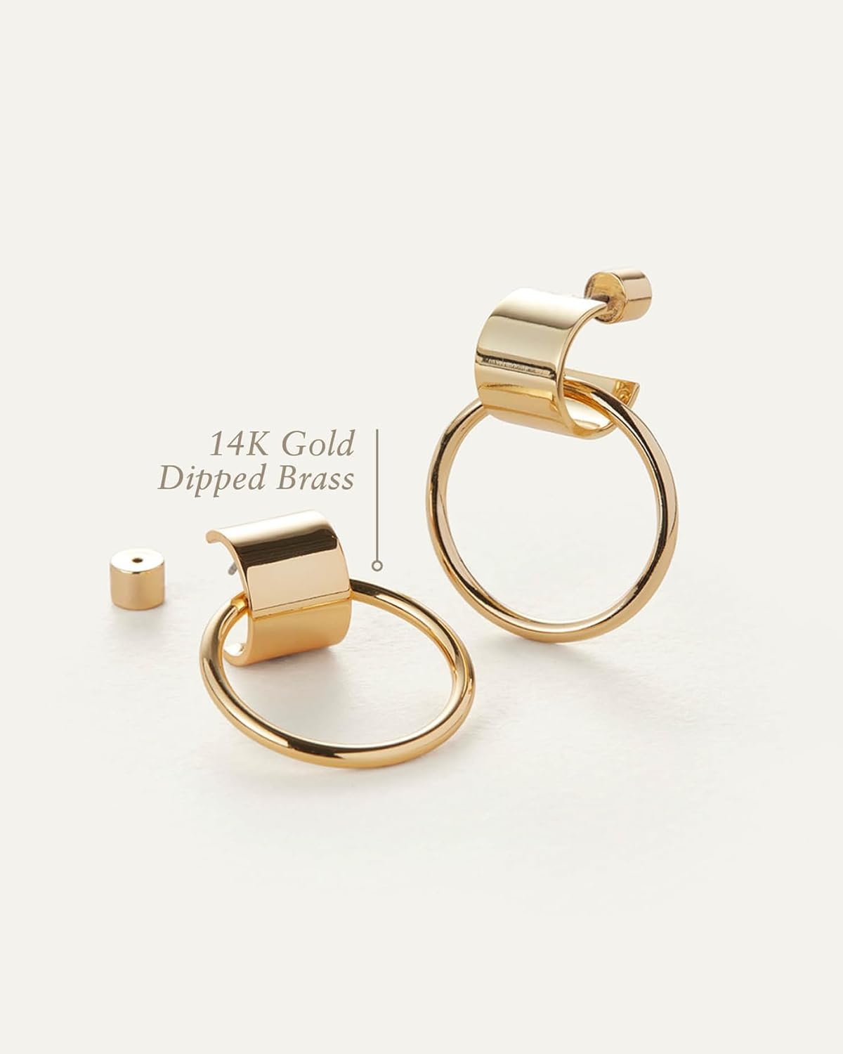 2トーンがオシャレ♪【Jenny Bird】★イヤリング★ Teeni Detachable Link Earrings | Mixed Metal Hoops | JENNY BIRD