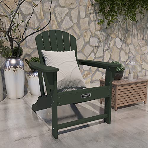Casainc Adirondack Chair Patio Outdoor Garden Wood-Like Weather Resistant Lawn Porch Relaxing Chair, Widened Armrests 4.7 Inches, Load Capacity Of 380 Lbs Green #TOP7