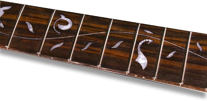 Bass guitar neck 24fret Maple Rosewood Fretboard Vine Inlay 34inch DIY guitar
