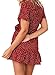 Relipop Summer Women Short Sleeve Print Dress V Neck Casual Short Dresses (Small, Red)