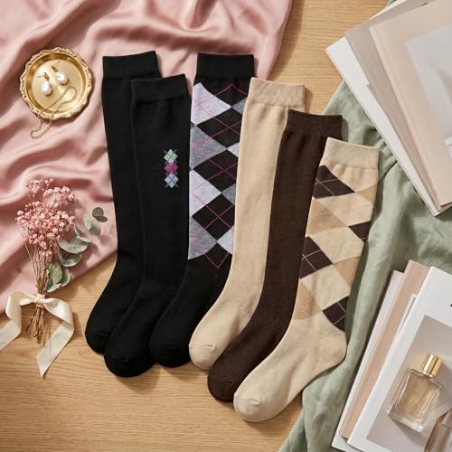 Image of Tipi Toe Women's Knee High Socks 6 Pack - Colorful Funky Patterned Long Socks, Soft & Comfortable Everyday Wear