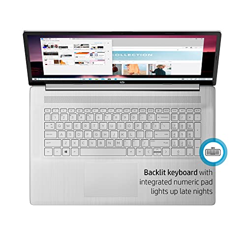 Image of HP 2023 17 Laptop, 17.3 inch HD+ Touchscreen, Intel Core i7-1355U Processor, 64GB RAM, 2TB SSD, Webcam, HDMI, Backlit Keyboard, Wi-Fi, Windows 11 Home, Silver