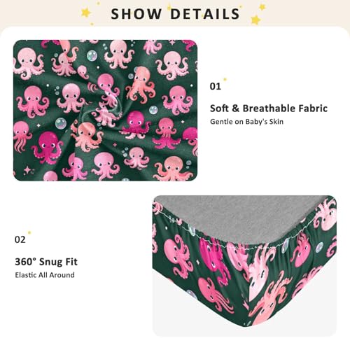 Draps de berceau en coton anti transpiration pour lit bébé