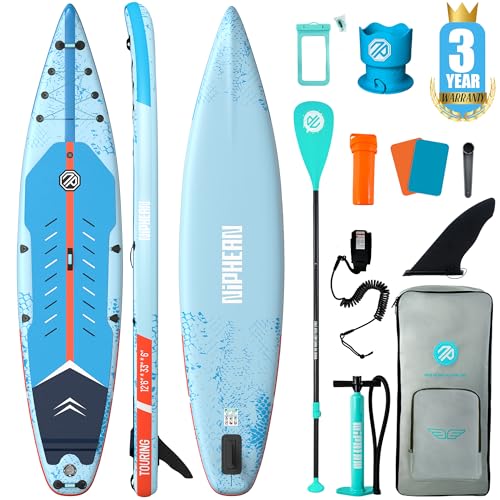 Niphean Inflatable Stand Up Paddle Board with SUP Accessories, Aqua Blue - image 1