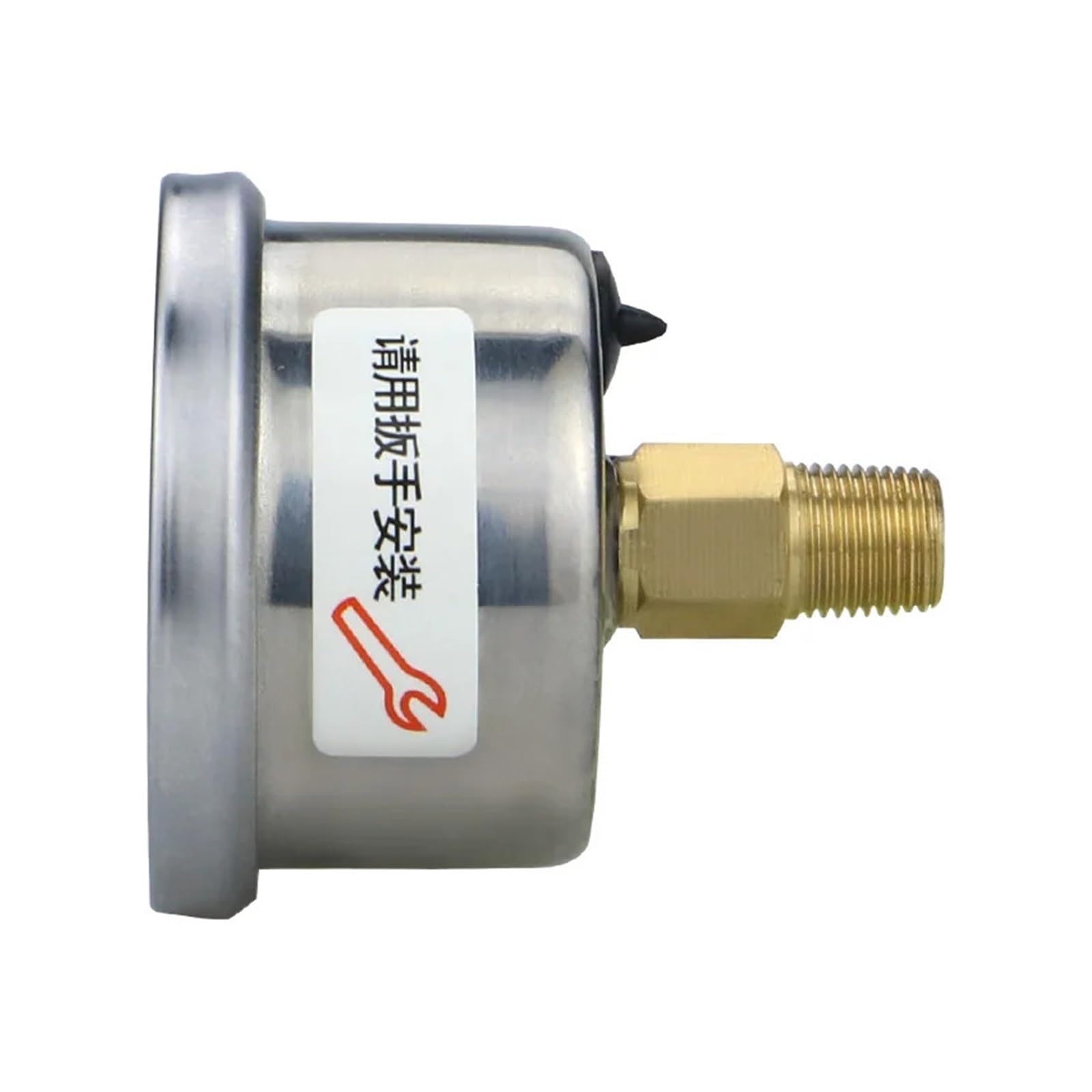 Manometr suchy Manometr próżniowy 40 mm (1-1/2") z przyłączem tylnym (osiowym) i obudową ze stali nierdzewnej, mosiężną uszczelką wodno-gazową (BSPT(ZG) 1-8,0-4bar)