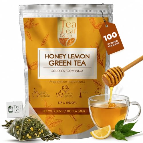 Honey Lemon Green Tea 200 gm/7 oz, Natural Herbal Infusion, 100 Tea Bags