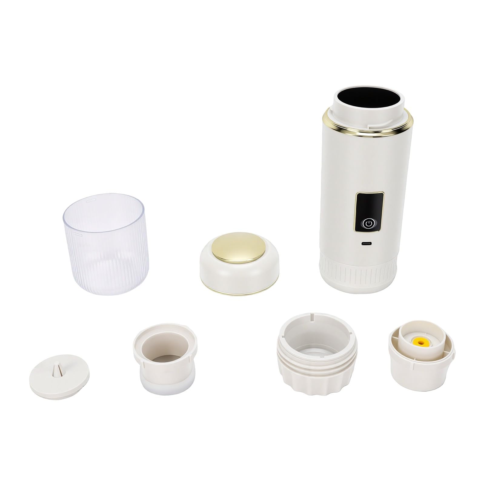 SUNGOOYUE Cafeteras Máquina de café Expreso Autocalentable Inalámbrica Recargable de Ebullición Rápida de 5 Minutos a 99 ° C para Cápsulas de café Molido, para Viajes, Camping, Coche, Oficina,