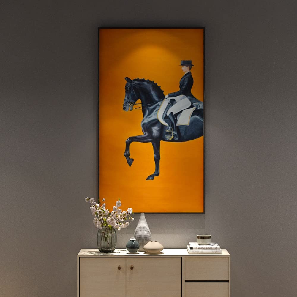 Ölgemälde auf Leinwand, Wandkunst, Luxus-Ritter, Orange und Figur, Textur, abstrakt, modern, handgemalt, Original, vertikal, groß, ungerahmt, Wandbild, Heimdekoration für Wohnzimmer, Schlafzimme