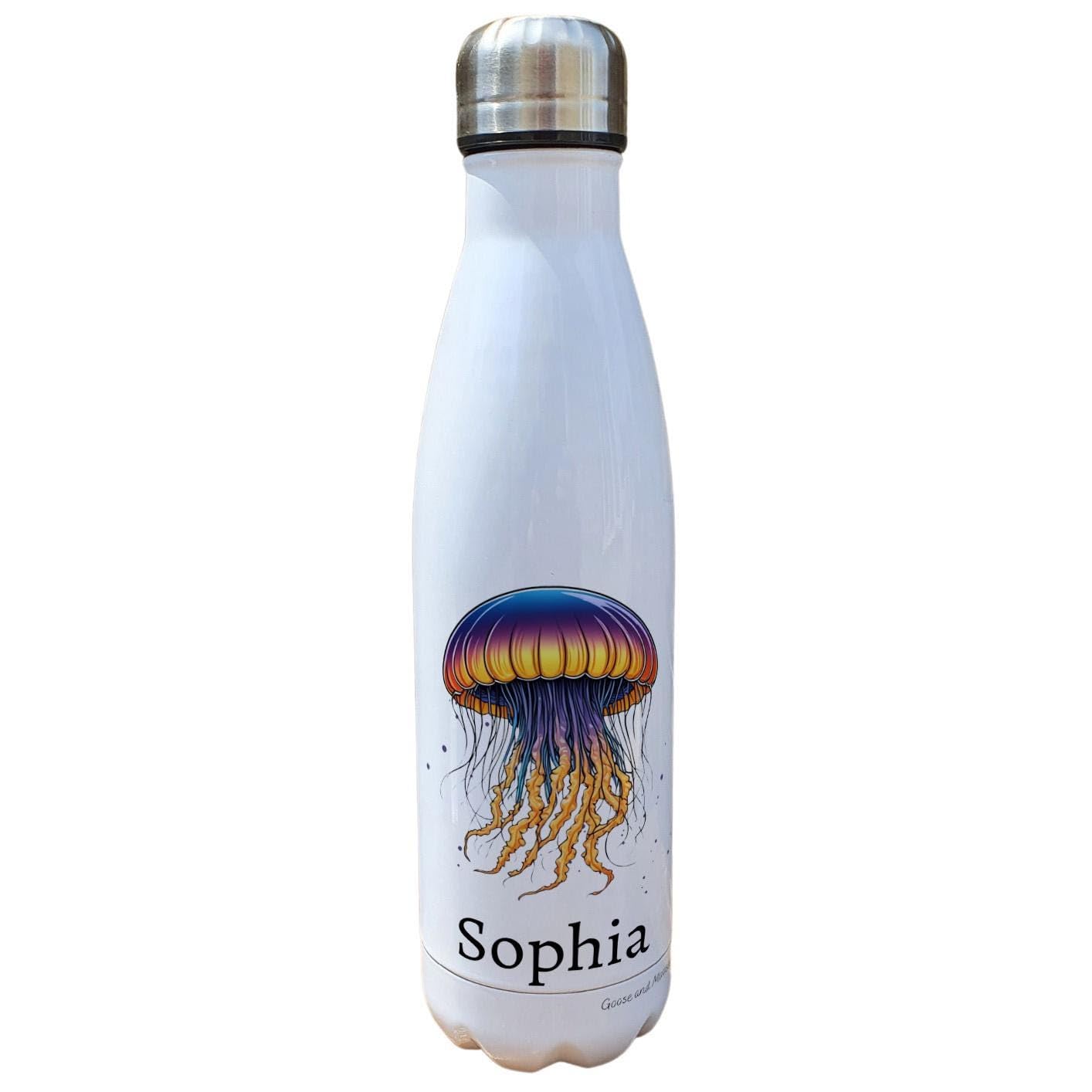 Personalised Jelly Fish Water Bottle, Gift for Marine Life Lover, Thank you present for Aquarium Owner, Gym Bottle Outdoor Lifestyle Bottle