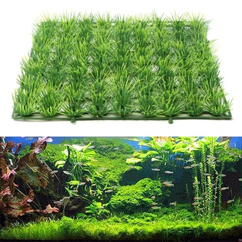 Saycker Tappeto per acquario, erba artificiale per erba, prato acquatico, decorazione paesaggistica, 25 cm x 25 cm