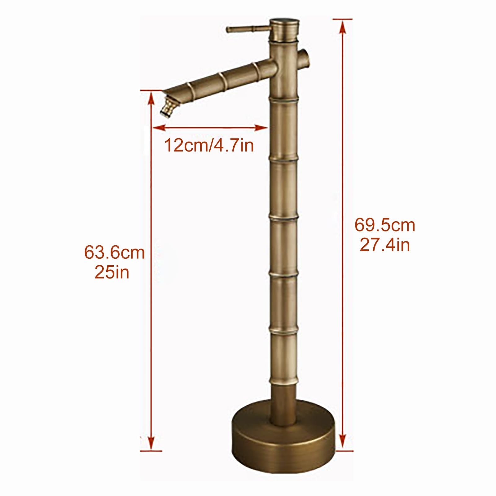 Colonne D'eau Robinet De Jardin Sur Pied - 91.5 Cm, Aspect Granit | Raccord Rapide, Résistant Aux UV