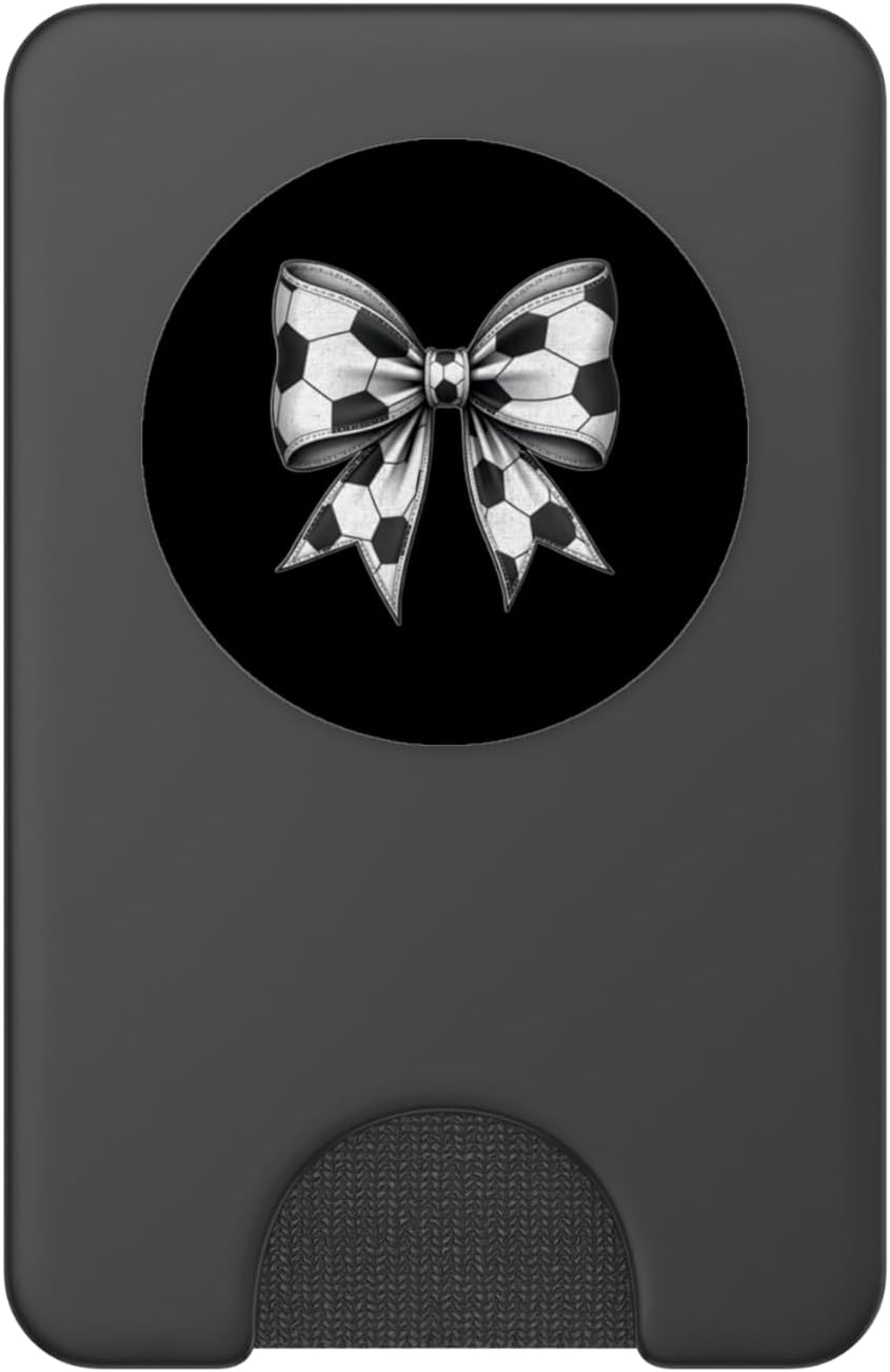 Soccer Ball Coquette Women Preppy Soccer Coquette Bow Girl PopSockets PopWallet for MagSafe