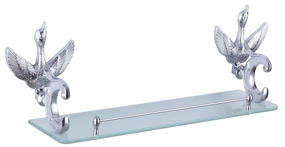 LRTYZBD Bathroom Shelf Corner Shower Caddy Crystal Polish Glass Shelf Wall Mounted Mirror Front Single Layer Cosmetic Skin
