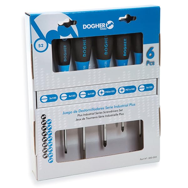 Dogher 300-002 - Juego Destornillador Carton 6 Piezas Ind. Plus