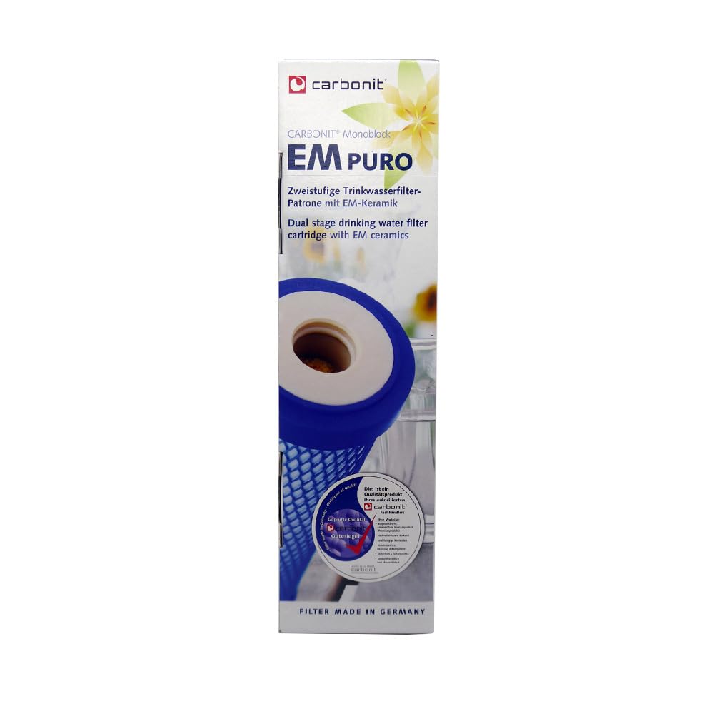 Cartucho de filtro de agua EM Puro | con cerámica EM | mejor sabor al agua | compatible con carcasas de filtro Carbonit Sanuno & Vario HP | AquaAvanti | WatPass | Alvito | y muchos otros