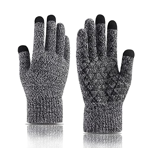 Guantes suaves y cálidos Andiker Negro Blanco con palma antideslizante y tejido táctil XL