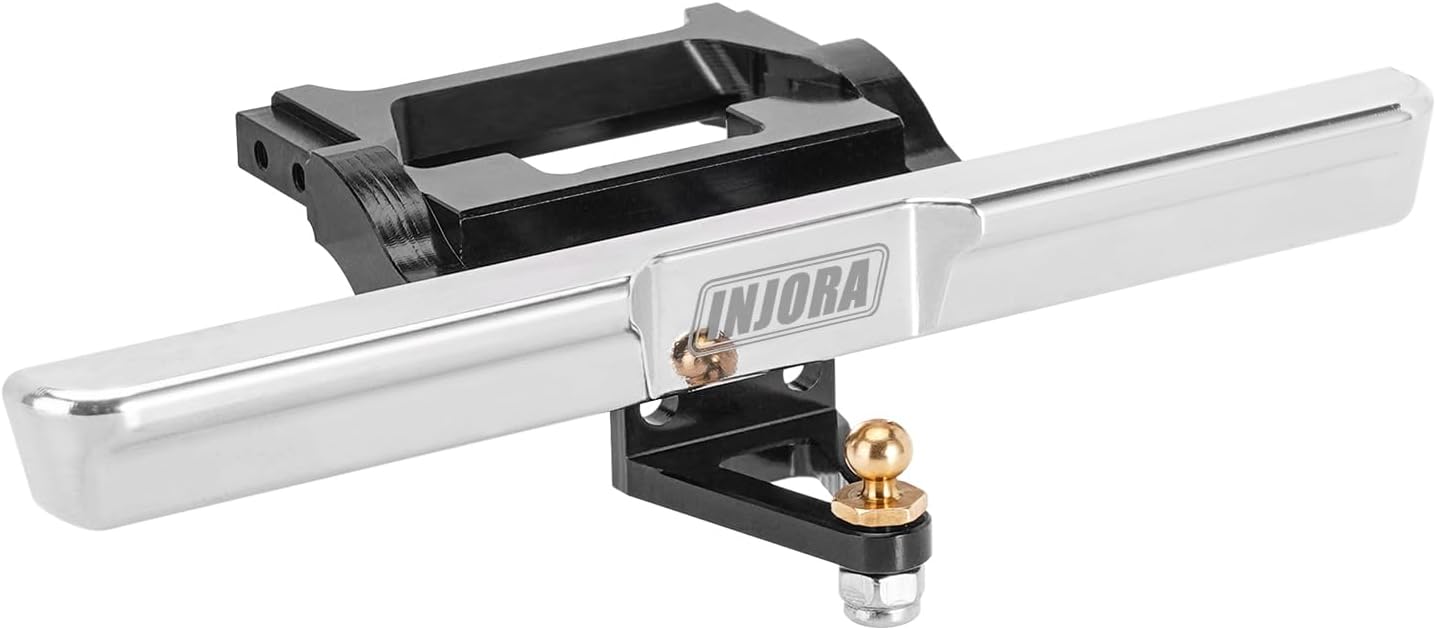 INJORA 23g Front and 21g Rear Bumper - CNC Aluminum Bumper for 1/18 RC Crawler TRX4M High Trail K10 Upgrade