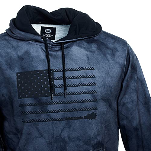 HOOEY Men's Tie-Dye Liberty Roper Flag Graphic Hooded Sweatshirt Black Large2