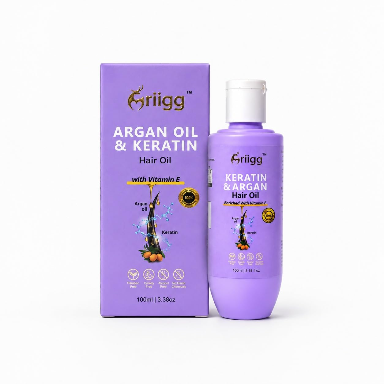 Keratin & Argan Hair Oil with Vitamin E | Nourishing Hair Oil for Smooth, Frizz-Free & Shiny Hair | Hair Strengthening & Moisturizing Formula | Suitable for All Hair Types | 100ml-image-23