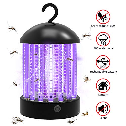Preisvergleich Produktbild Elektrischer Insektenvernichter, Insektenkiller Moskito Killer mit UV-Licht gegen Mückenlampe Schutz vor Elektrischem Schlag Tragbare Mückenfalle Fliegen,Fliegen,Motten,für Büro, Garten