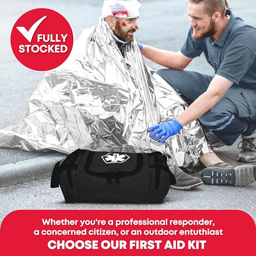 Image of Ever Ready First Aid EMS First Responder Fully Stocked Trauma First Aid Kit - Black