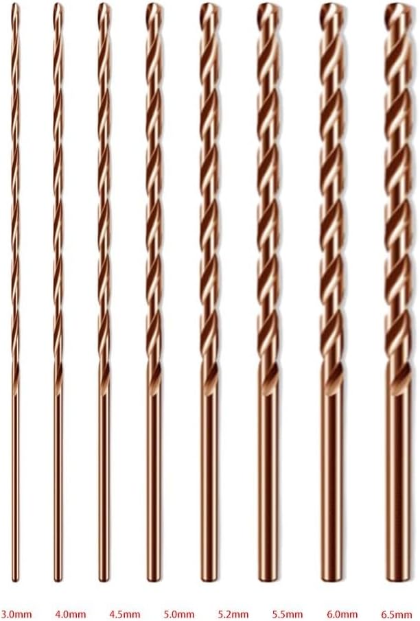 Extended Length Drill Bit Cobalt Steel Bit for Stainless Steel Drilling Hard Metal 135 Degree Split Point Long Shank Drill 200mm(6mm)