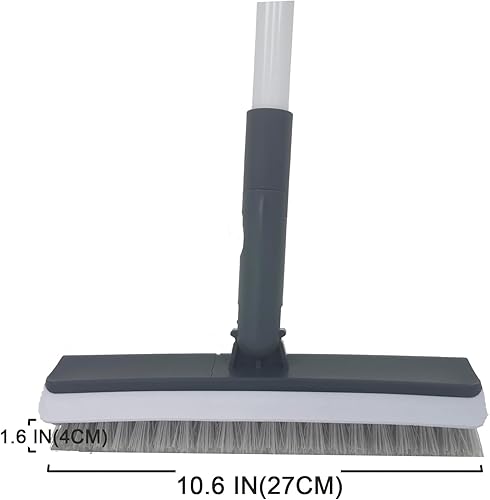 Miniatura 2 de Escoba de cerdas rígidas, cepillo de escoba para azulejos de bañera, escoba de empuje para limpieza de ducha, patio, cocina, garaje, cepillo de