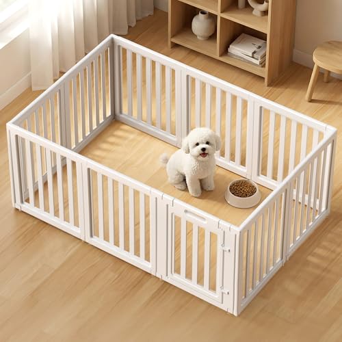 Image of Dog Playpen Indoor,Puppy Playpen,White 23.6 inch H, 10 Panels | Dog Play Pen Indoors with Open View, Tool-Free Setup, Multi-Shape Setup, Dog Pen for Dogs, Cats & Puppies