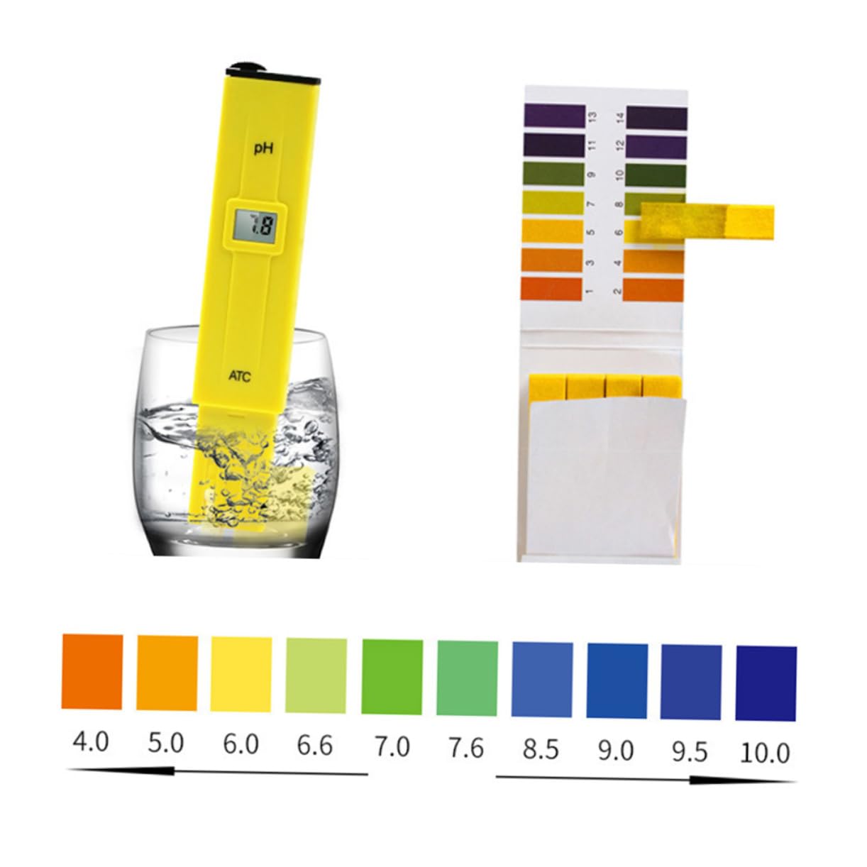 ULTECHNOVO 2 Pz penna misuratore di ph phmetro misuratore piaccametro meter tester tester di della piscina penna dell'acqua misurazione del di digitale Yellow