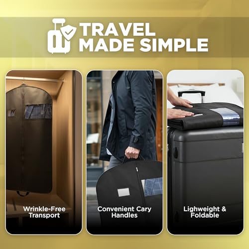Garment Bag for Hanging Clothes - Travel Suit Bag Closet Covers for Men and Women - Long Dress, Mens Jackets, Coats, Shirts, Dance Clothing Protector, Zipper Hanger Wardrobe Dust Cover (42 Inch) thumbnail 4