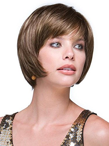 Audrey Wig Color Sandy Silver - Rene of Paris Wigs Short 6" Layered Bob Angled Sides Synthetic Average Cap