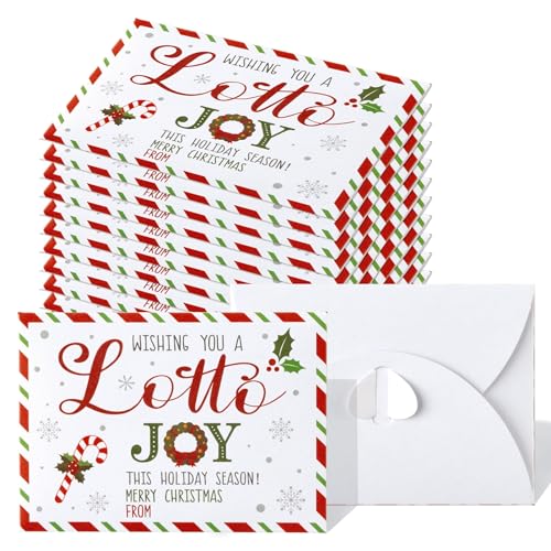 EZdhuawuse Christmas Scratch Card Envelope - 60Pcs Winter Christmas Lotto