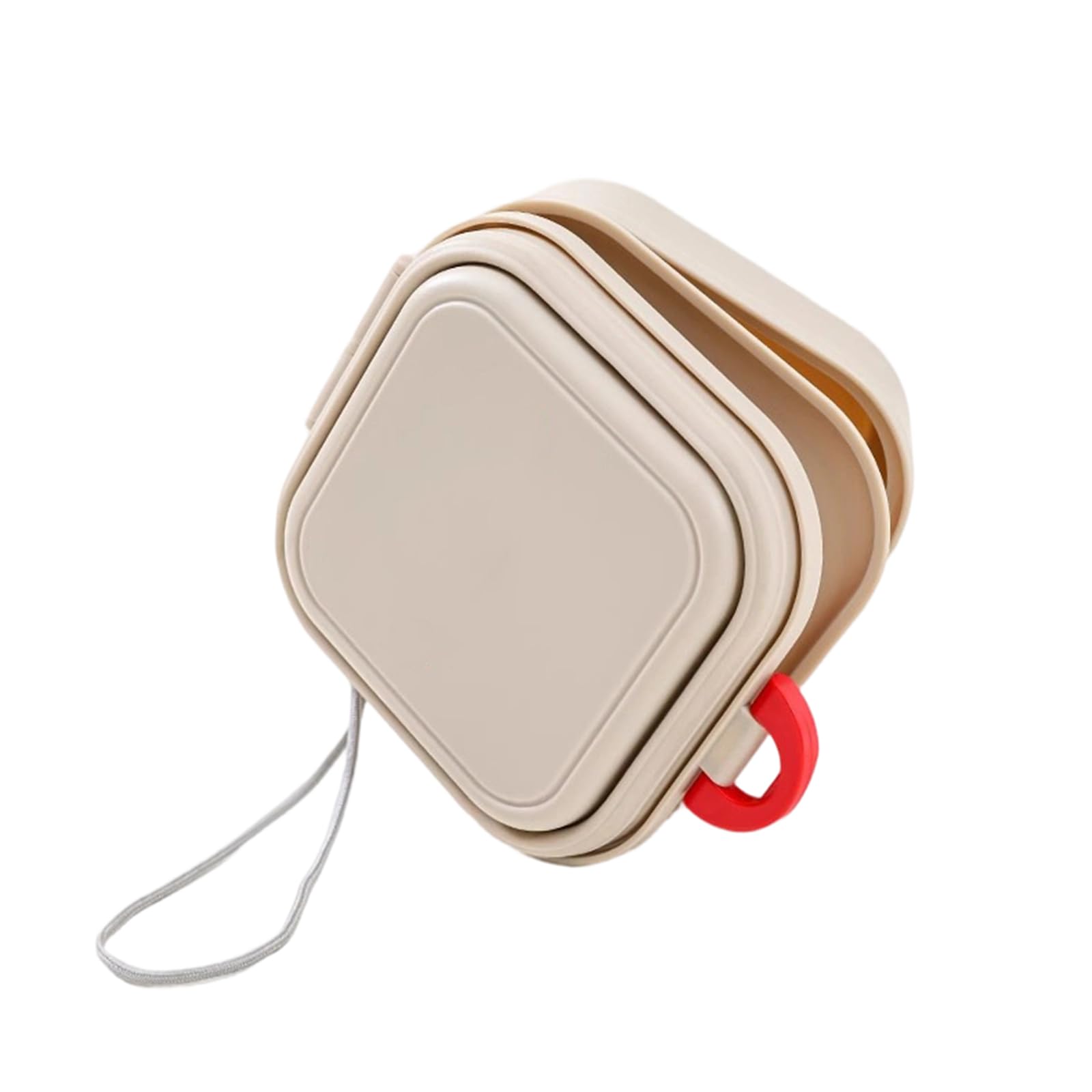 Gamelles pliables 2 en 1 pour chien - Mangeoire portable pour nourriture et eau - Facile à nettoyer - Gamelles de voyage avec couvercle - Gris - 14,3 x 13,7 cm
