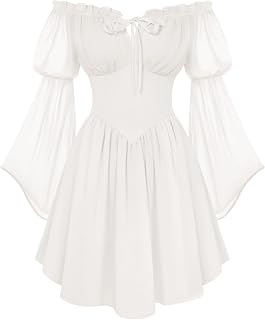 Scarlet Darkness Women's Renaissance Faire Fairy Witchy Dress with Pockets